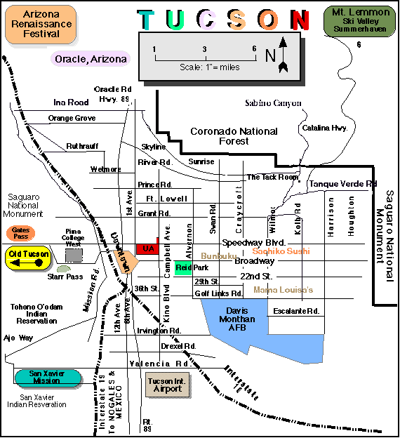 Tucson Hotel Map
